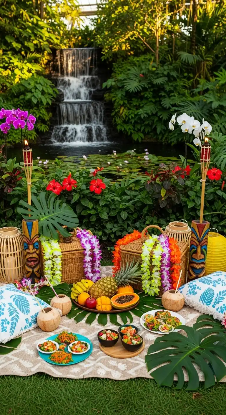 Hawaiian Birthday Party Ideas for Adults: 25 Fun Themes 25 21. Waterfall or Botanical Garden Picnic Photoshoot
