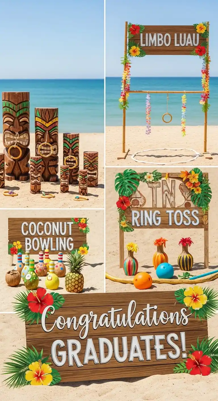 25 Hawaiian Graduation Party Ideas for a Fun Celebration 26 22. Interactive Games with Hawaiian Flair