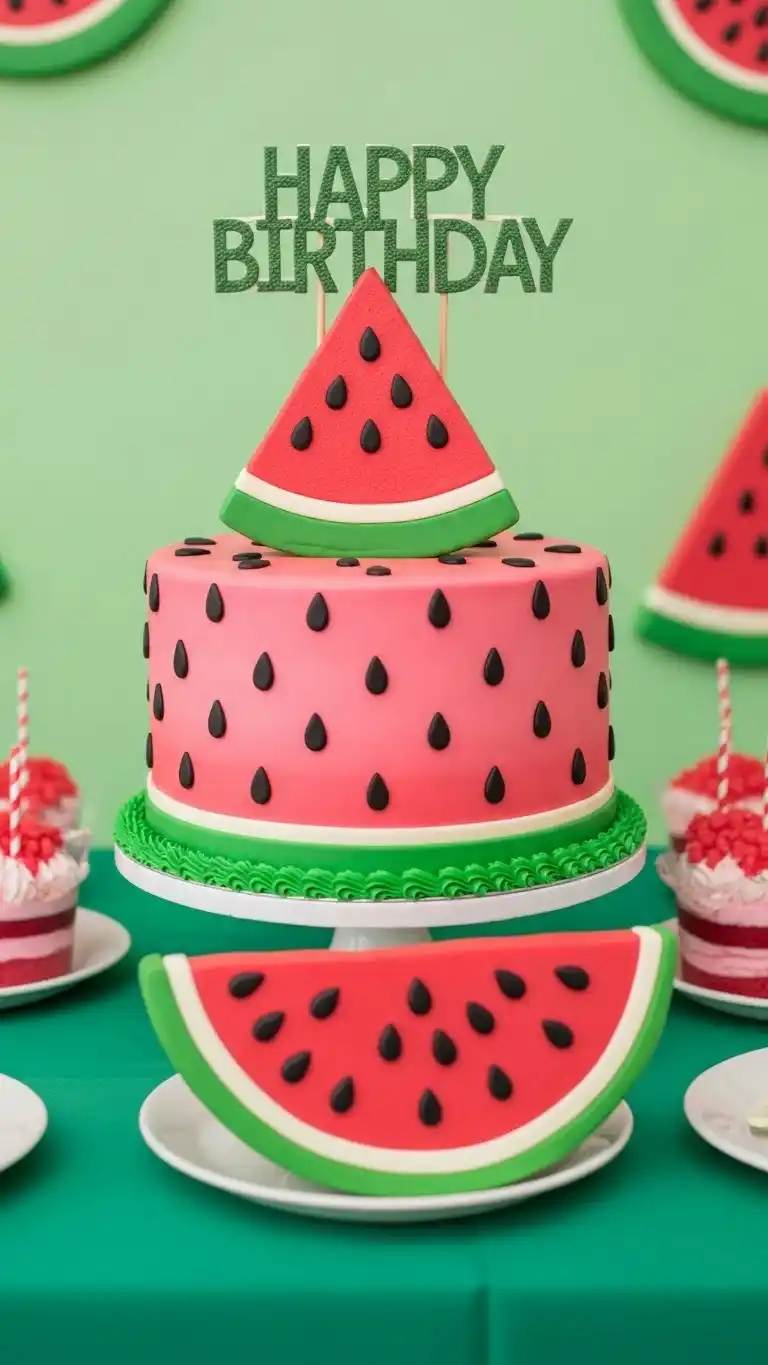 25 Fun Watermelon Themed Party Ideas for a Sweet Celebration 26 22. Watermelon Themed Birthday Cake Design