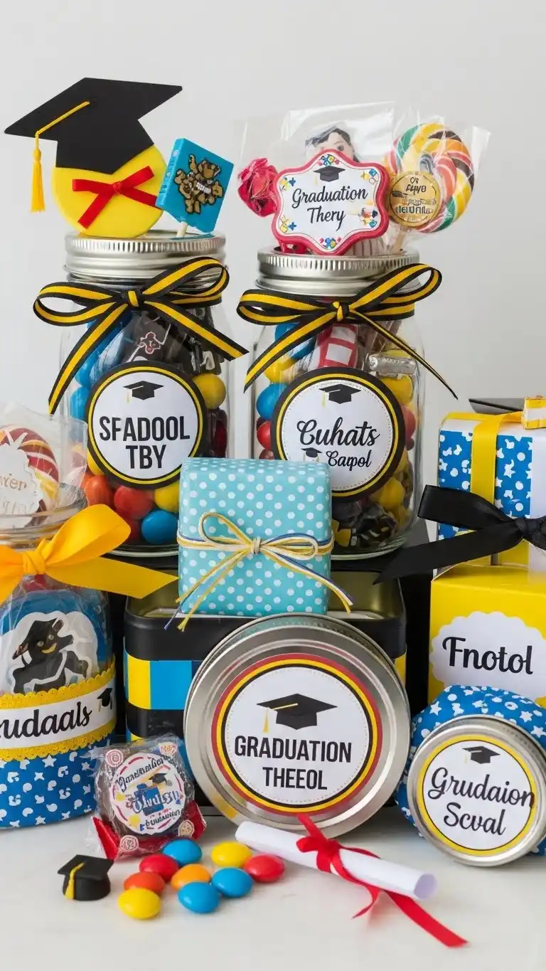27 Simple DIY Graduation Party Decorations to Try 27 23. Graduation-Themed Goodie Bags with Reusable Containers