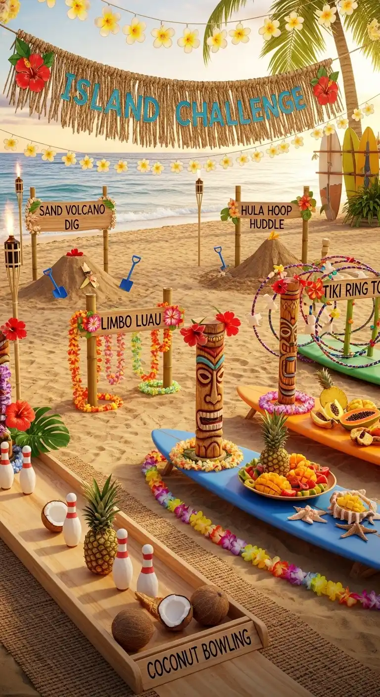 Hawaiian Birthday Party Ideas for Adults: 25 Fun Themes 27 23. Island Sports and Games Birthday Challenge