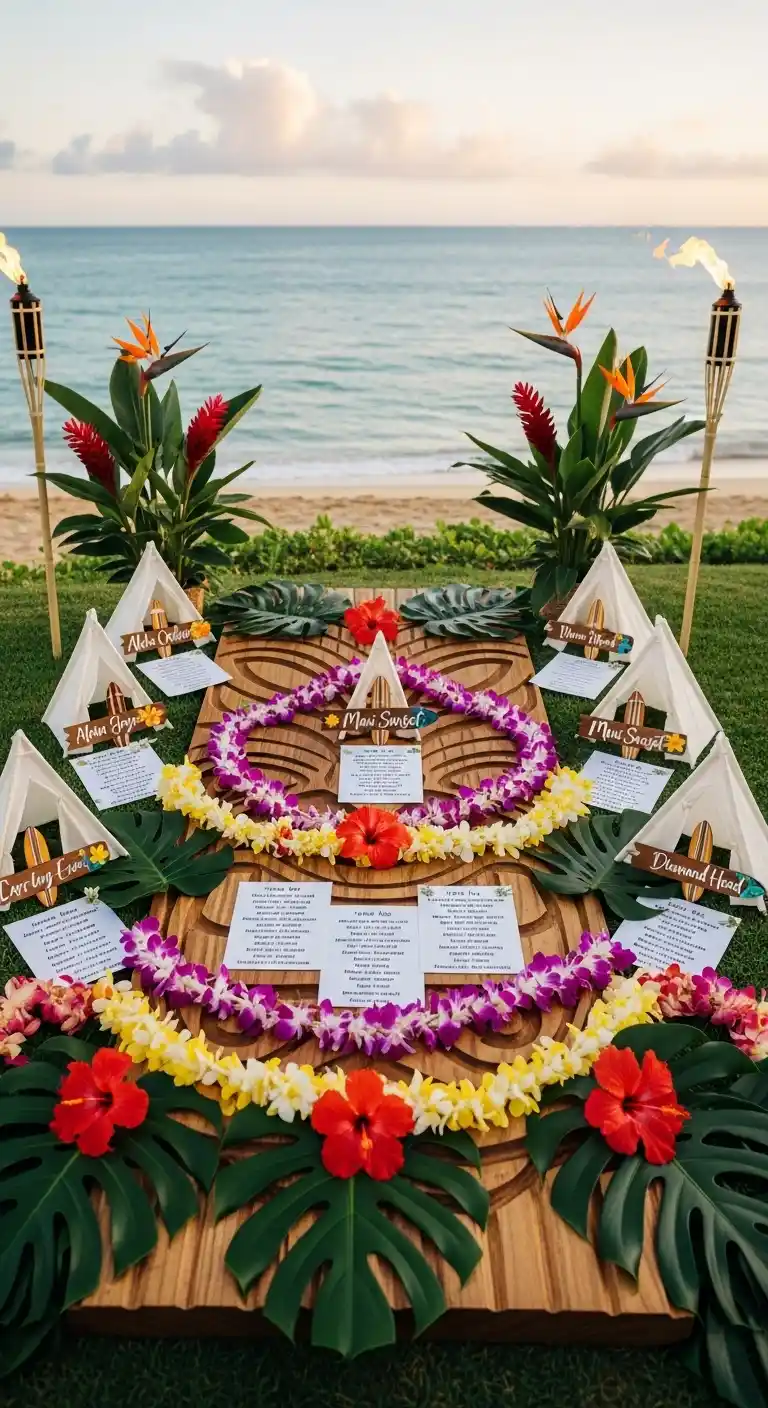25 Hawaiian Graduation Party Ideas for a Fun Celebration 27 23. Nature-Filled Graduation Seating Plan