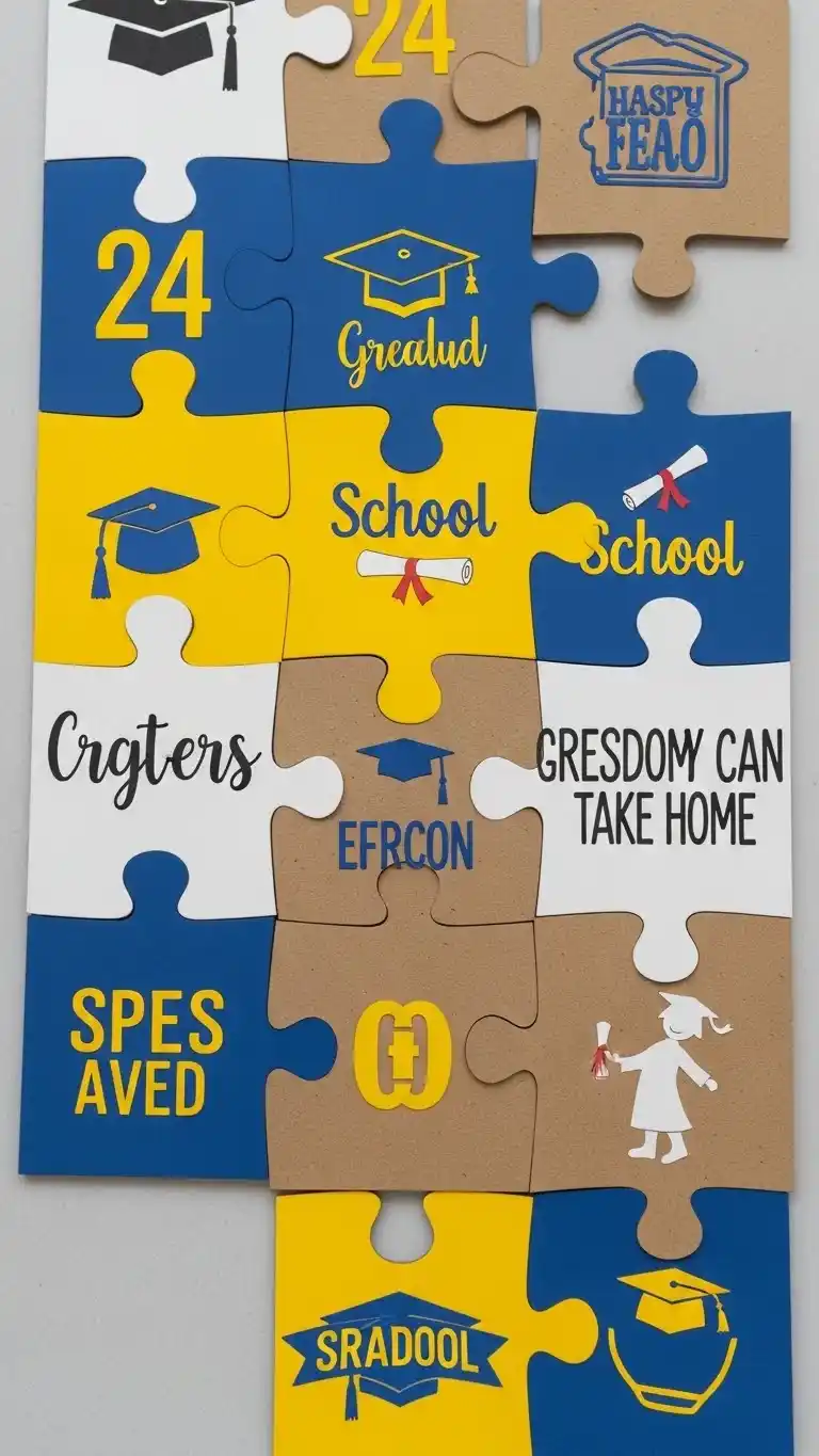 27 Simple DIY Graduation Party Decorations to Try 28 24. Custom Puzzle Pieces That Guests Can Take Home