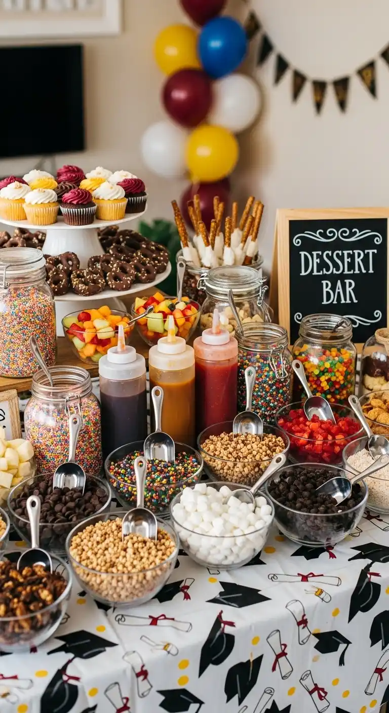 25 Creative Graduation Party Food Ideas to Impress 29 25. DIY Dessert Bar with Toppings