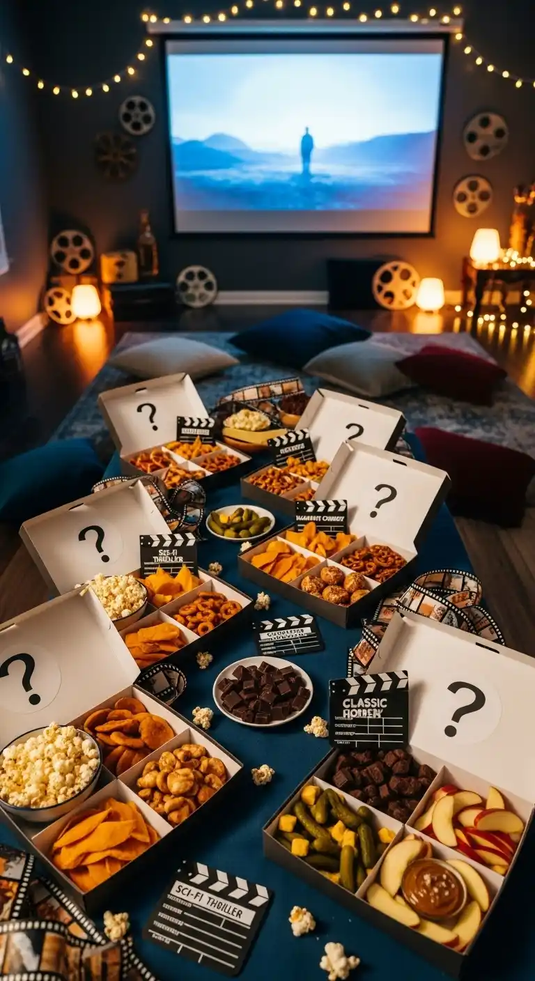 25 Simple + Stylish Movie Night Party Ideas 29 25. Mystery Snack Pairing Night