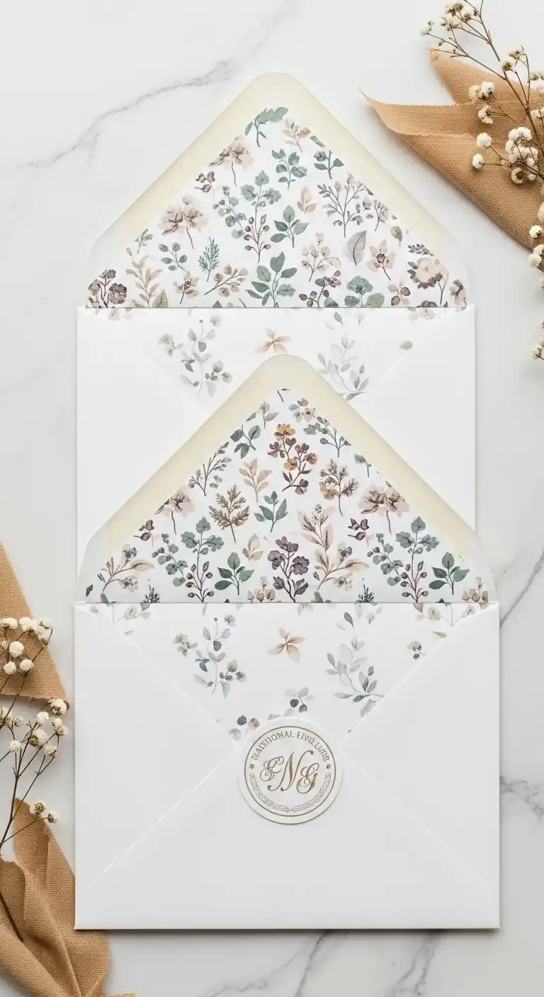 27 Stunning Traditional Wedding Invitations for Any Theme 29 25. Traditional Envelope Liners