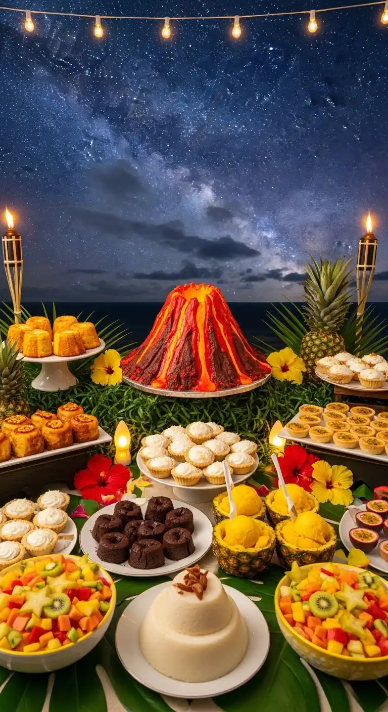 Hawaiian Birthday Party Ideas for Adults: 25 Fun Themes 29 25. Volcano-Inspired Outdoor Dessert and Stargazing Night
