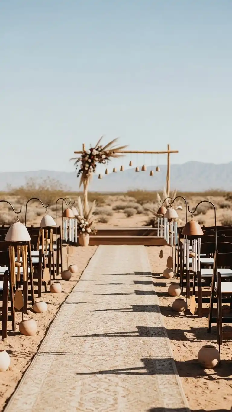 Desert Wedding Ideas That Bring Elegant, Rustic Charm to Your Big Day 30 26. Desert Wind Bells or Chimes Décor