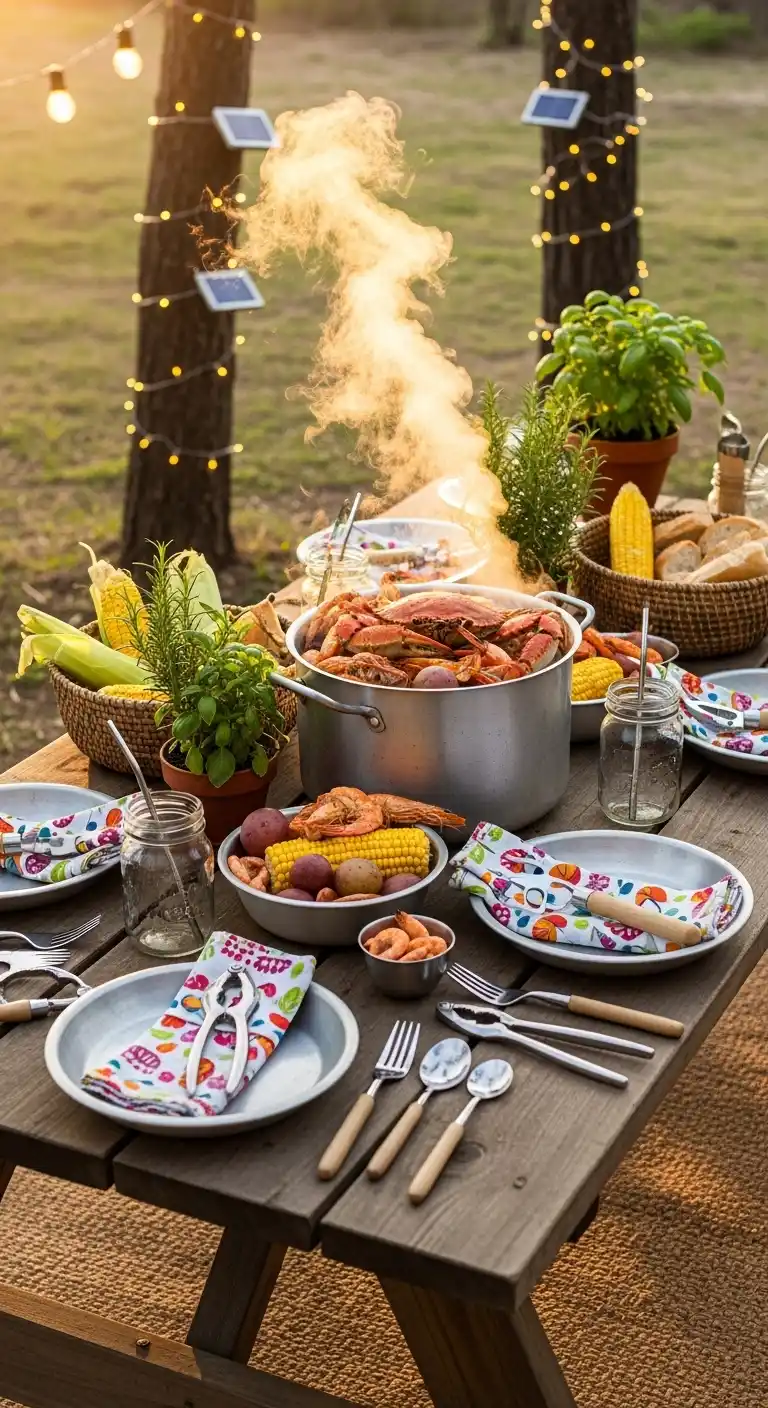 Seafood Boil Party Ideas: 27 Coastal-Inspired Fun Touches 30 26. Eco-Friendly Seafood Party with Reusable Tools