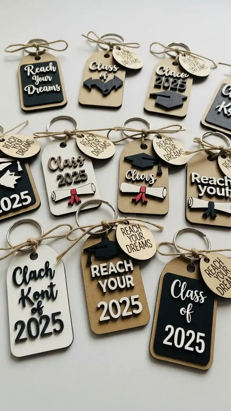 27 Simple DIY Graduation Party Decorations to Try 30 26. Handmade Key Tags with Inspirational Mini Messages