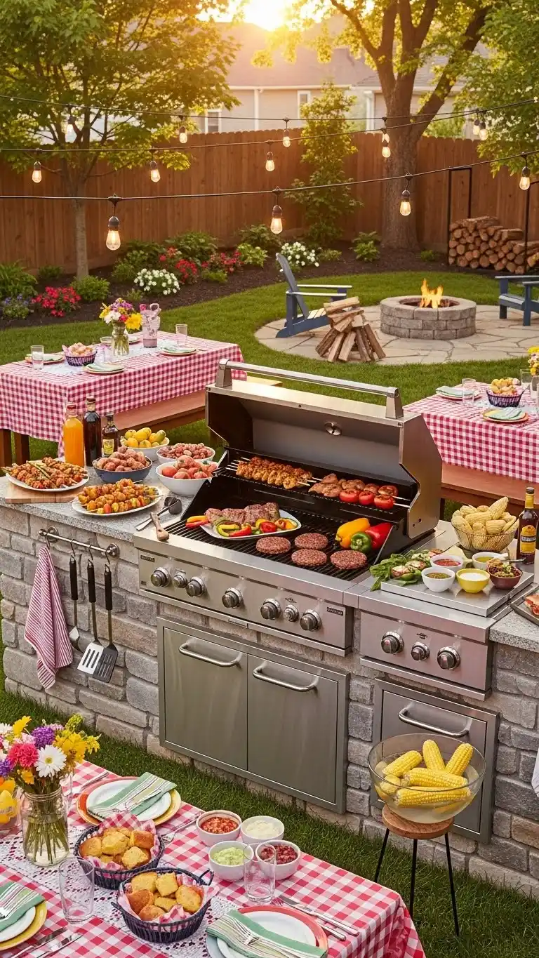 17 Fun Backyard BBQ Party Ideas for a Memorable Day 7 3. Backyard BBQ Party Ideas With a Family-Style Grilling Station