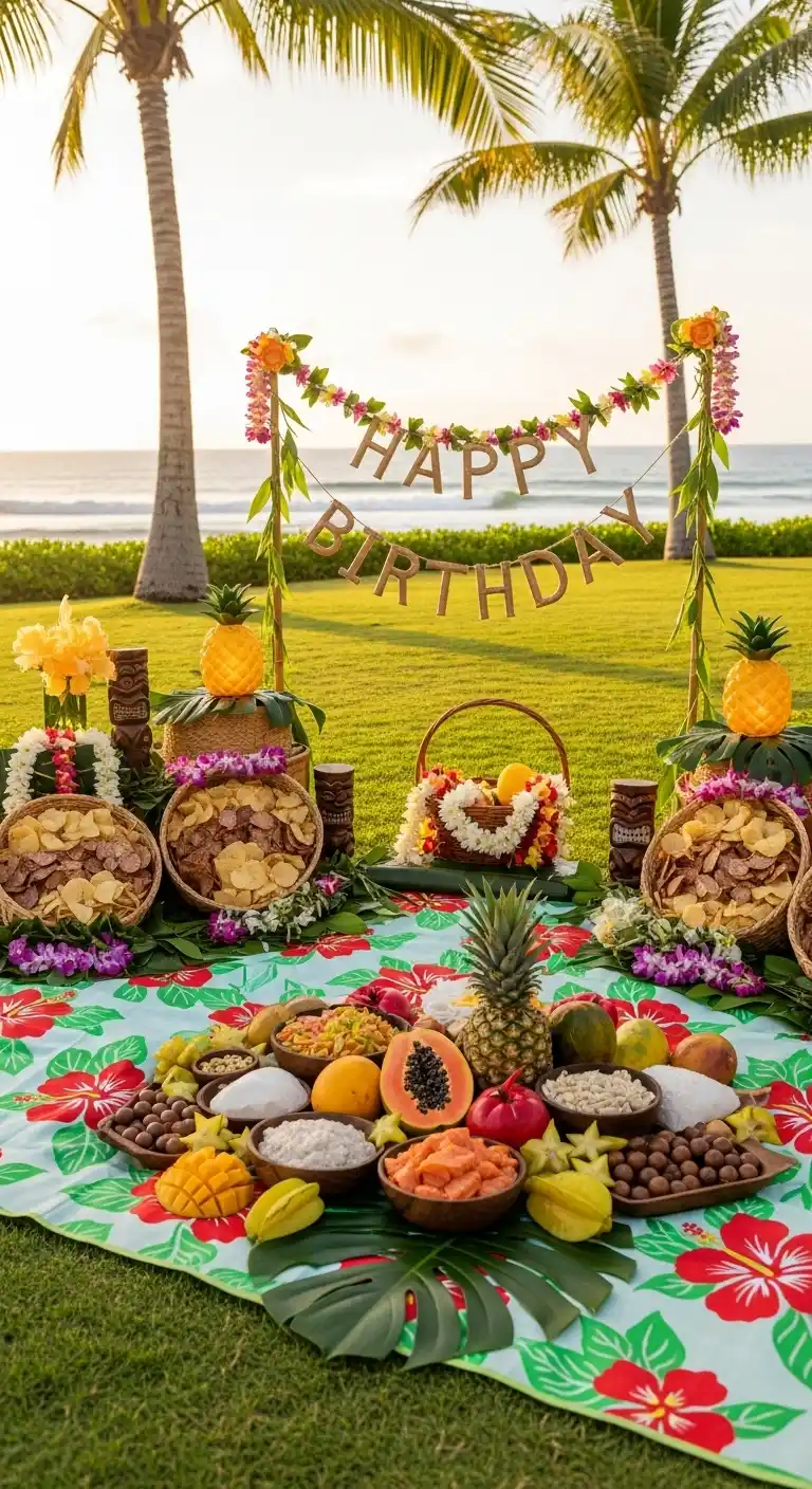 Hawaiian Birthday Party Ideas for Adults: 25 Fun Themes 7 3. Island-Themed Outdoor Picnic Party
