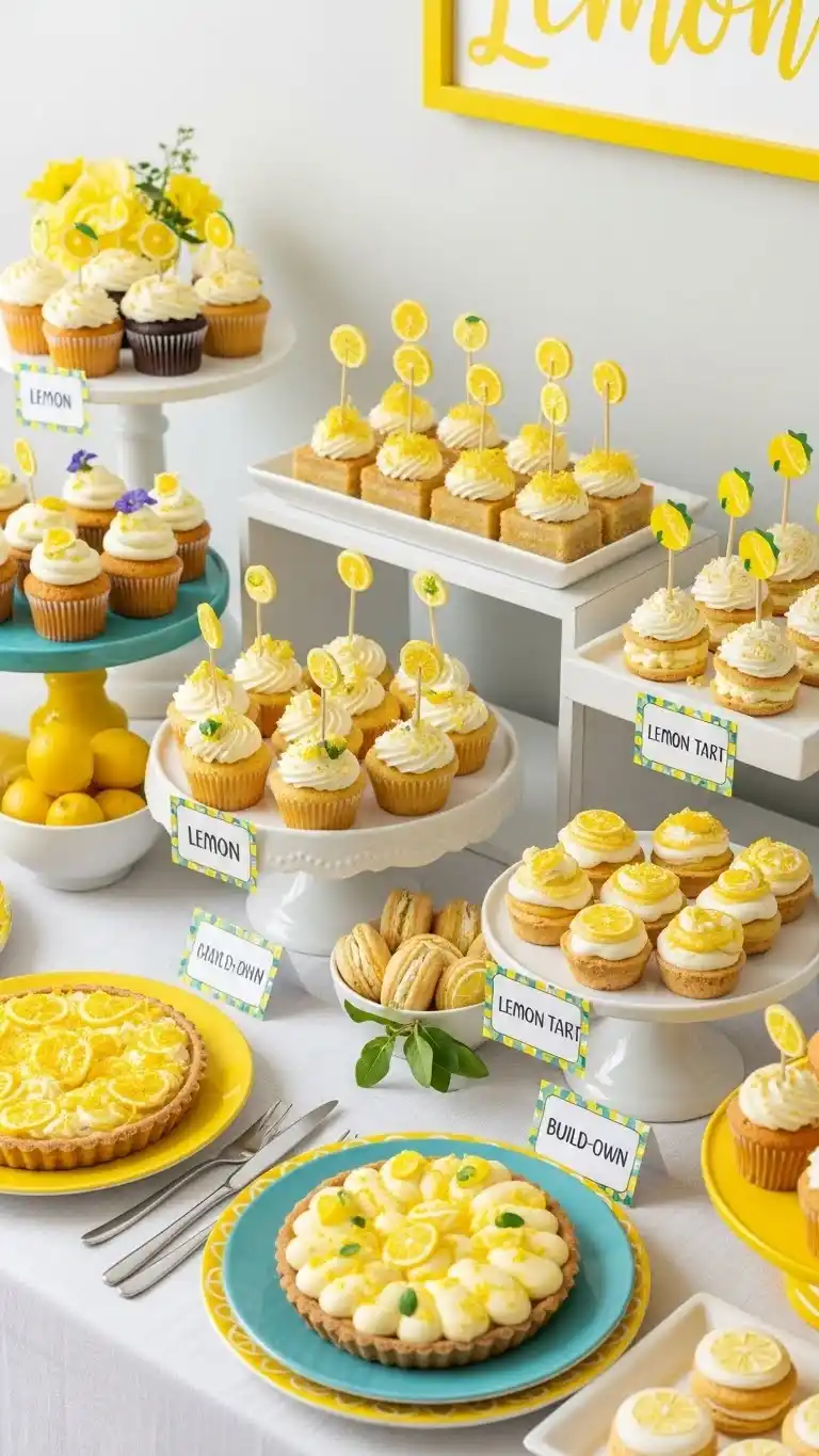 Lemon Themed Party Ideas: 23 Ways to Celebrate in Style 7 3. Lemon-Inspired Dessert Table Creations