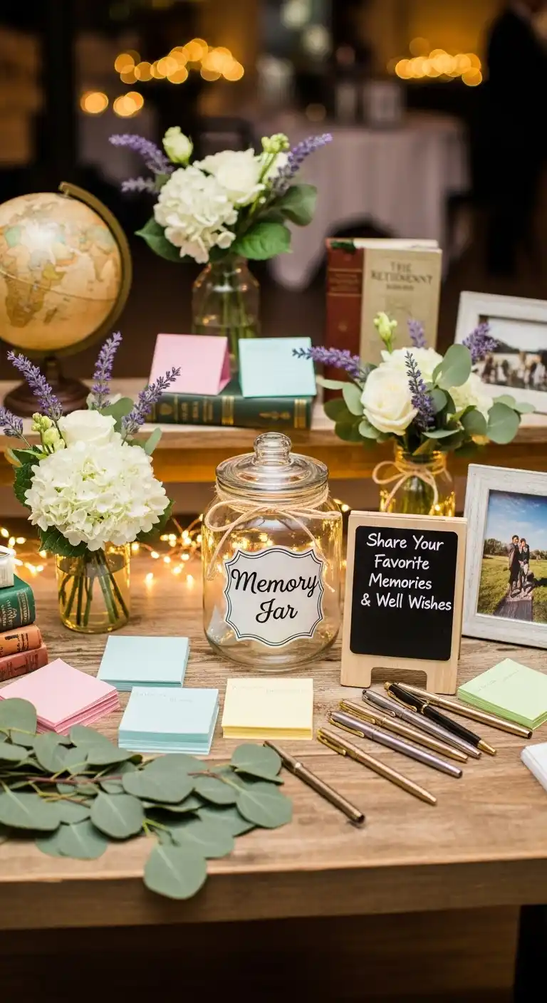 Retirement Party Decorations: 21 Stylish Ideas to Try 7 3. Memory Jar Station
