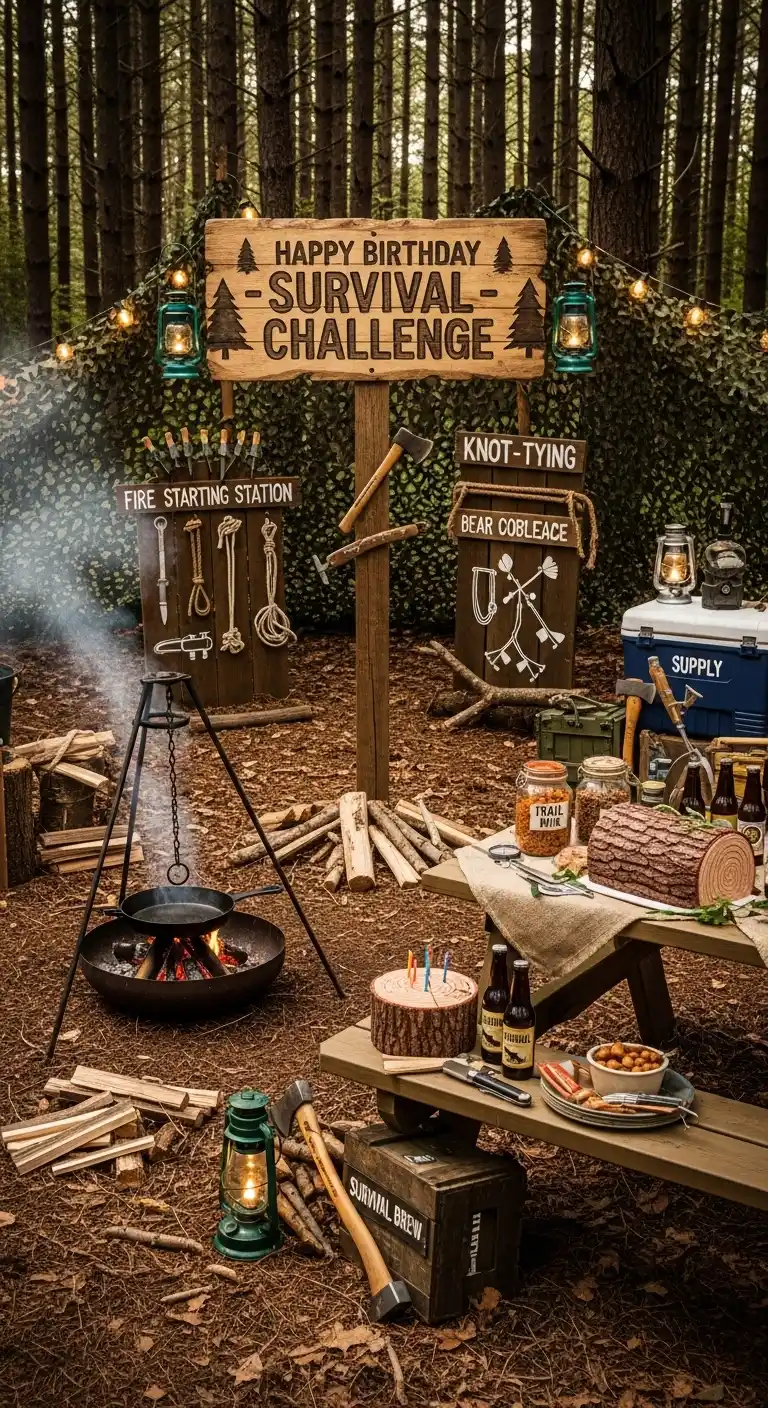 Birthday Party Themes for Men: 19 Fun Ideas 7 3. Outdoor Camping and Survival Challenge