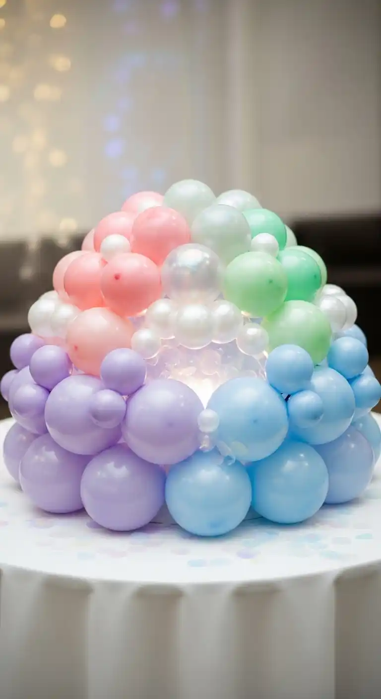 25 Stunning DIY Balloon Centerpiece Ideas on a Budget 7 3. Pastel Balloon Dome Centerpiece for Soft Decorations