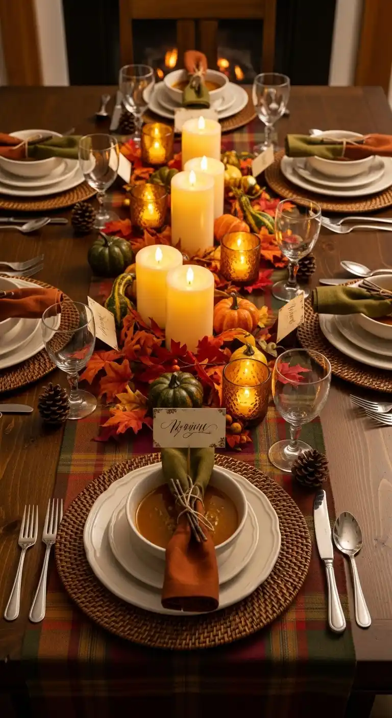 19 Easy Dinner Party Table Settings Inspirations 8 4. Autumn-Inspired Cozy Table Setting Ideas