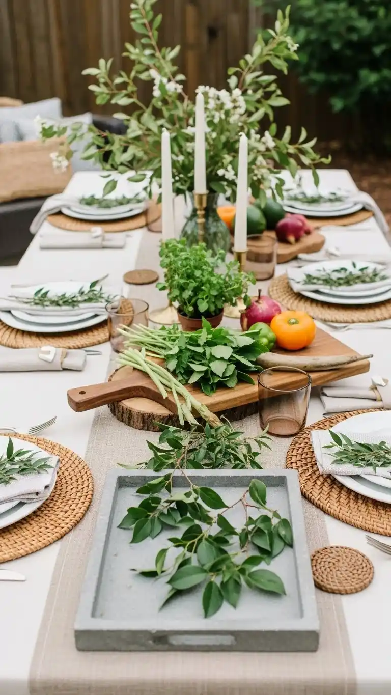 17 Fun Backyard BBQ Party Ideas for a Memorable Day 8 4. Backyard BBQ Party Ideas Using a Nature-Inspired Table Spread