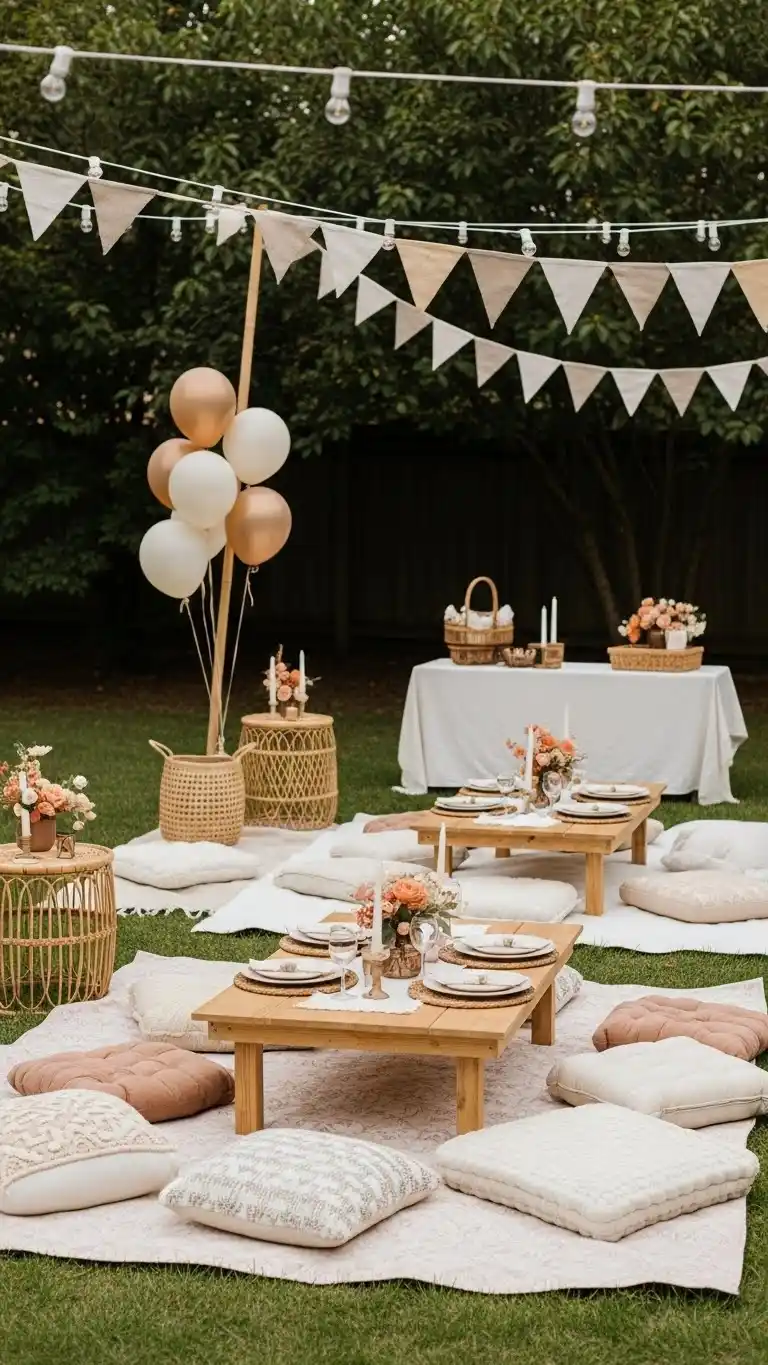 17 Creative 21st Birthday Party Ideas to Wow Your Guests 8 4. Cozy Backyard Picnic-Themed Celebration