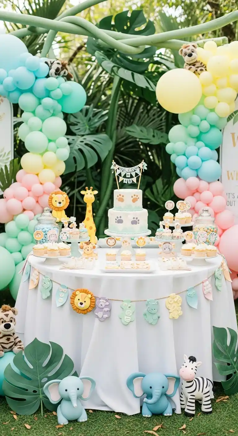 Adorable Baby Shower Theme Ideas You’ll Love 8 4. Cute Safari Animals Theme