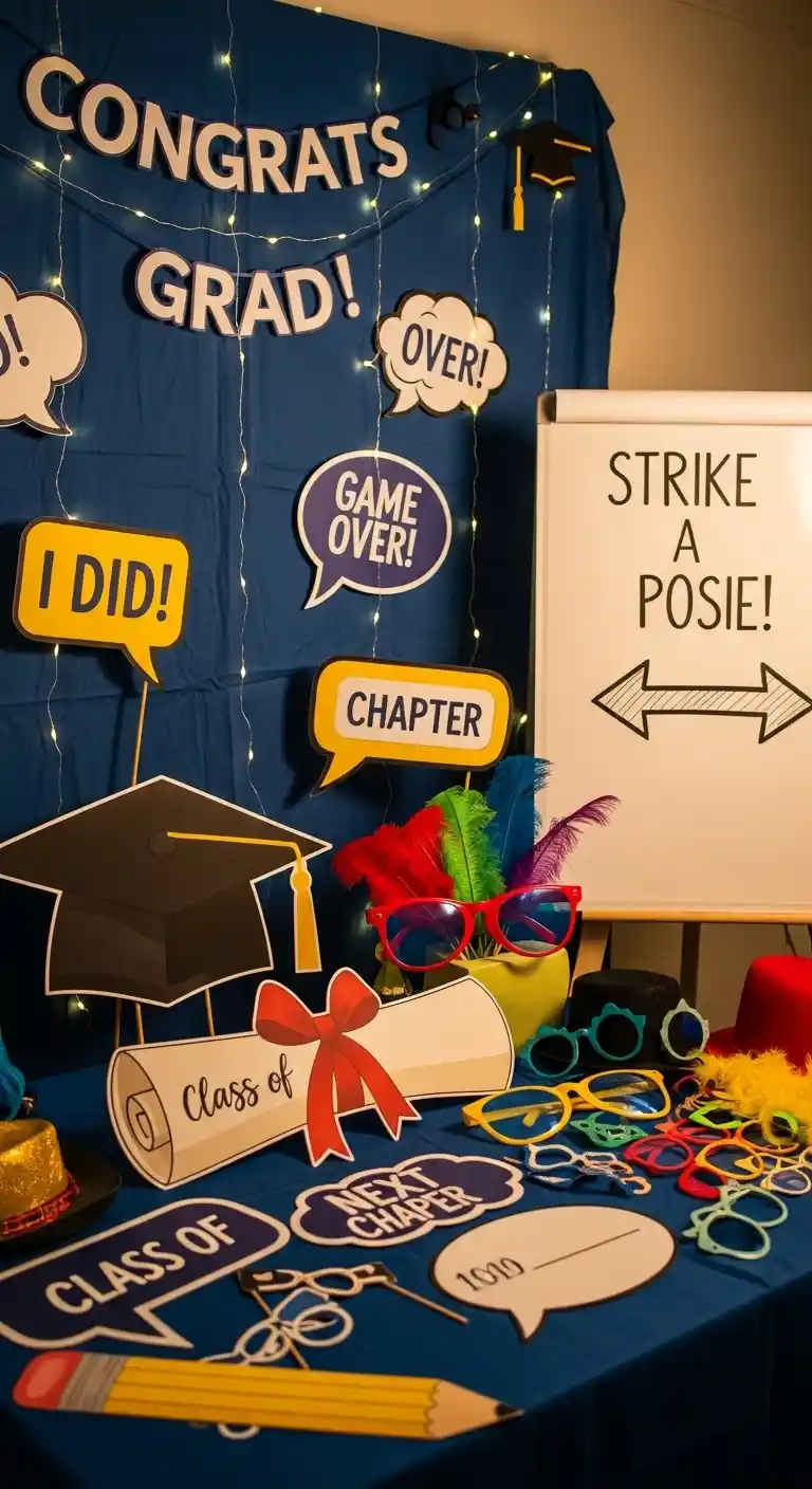 College Graduation Party Ideas: 23 Fun Ways to Celebrate 8 4. DIY Photo Booth with Personalized Props