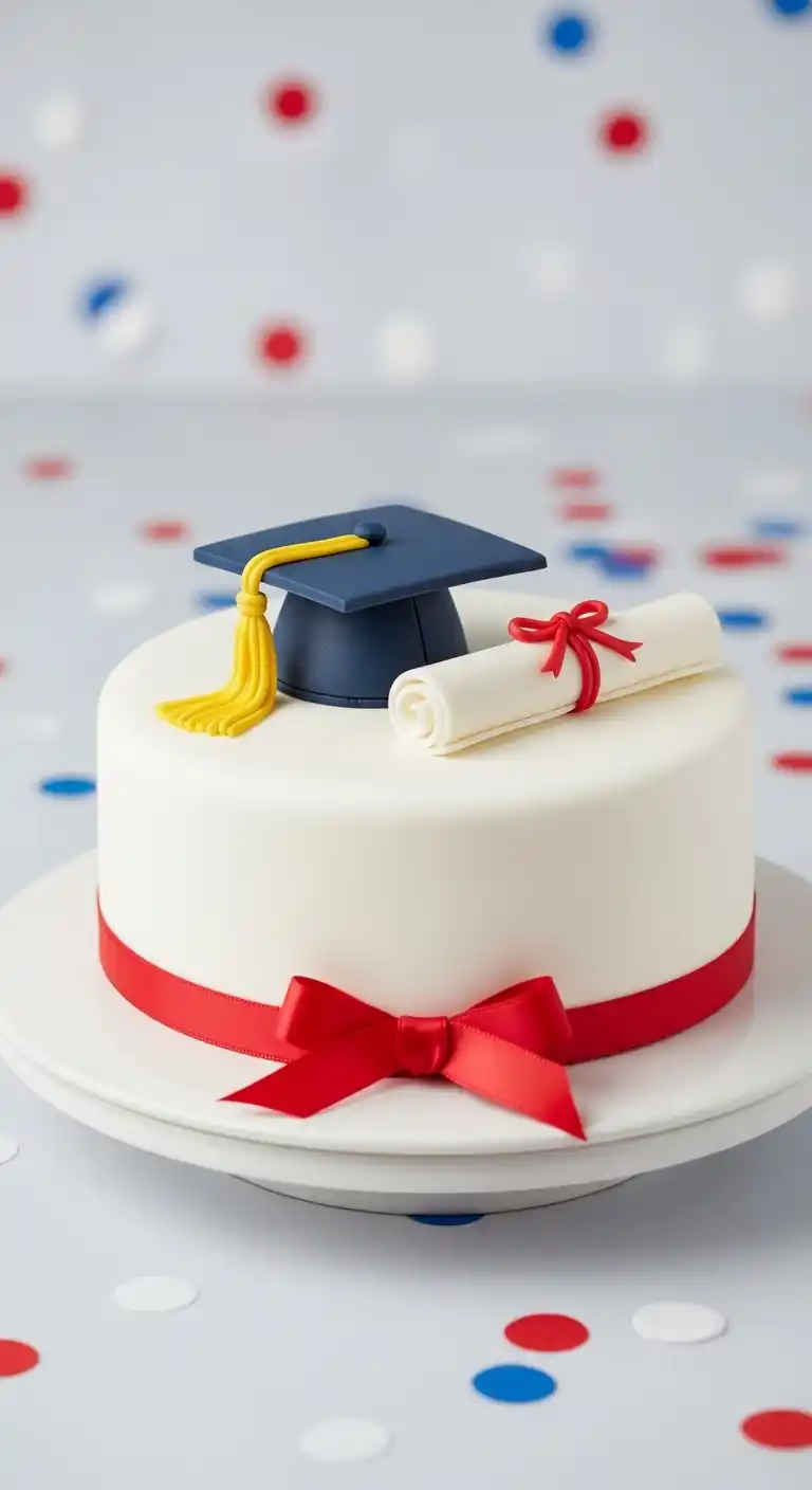 Graduation Cake Ideas: 27 Sweet & Stylish Picks 8 4. Diploma and Graduation Hat Cake