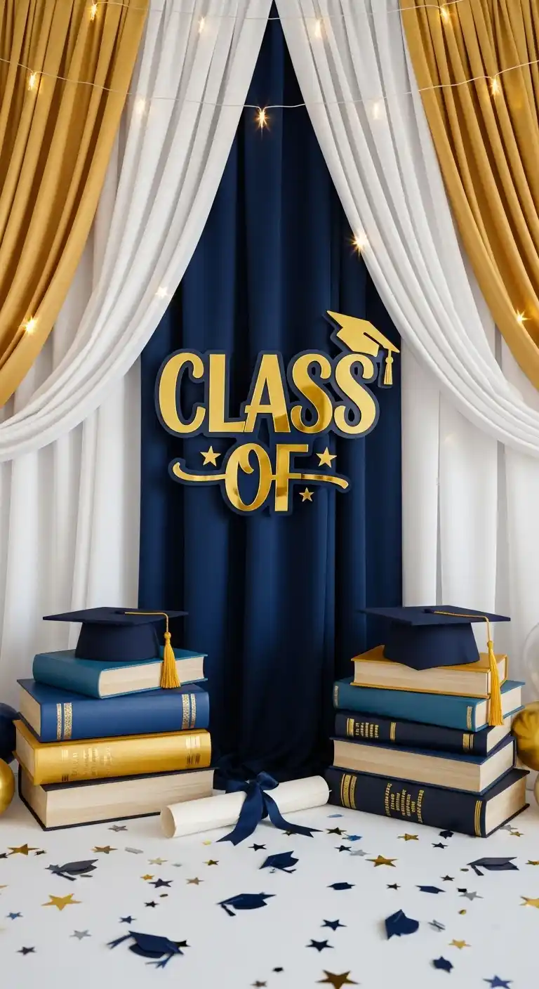 21 Stylish Graduation Party Backdrops for Any Theme 8 4. Graduation Year Signage as a Centerpiece