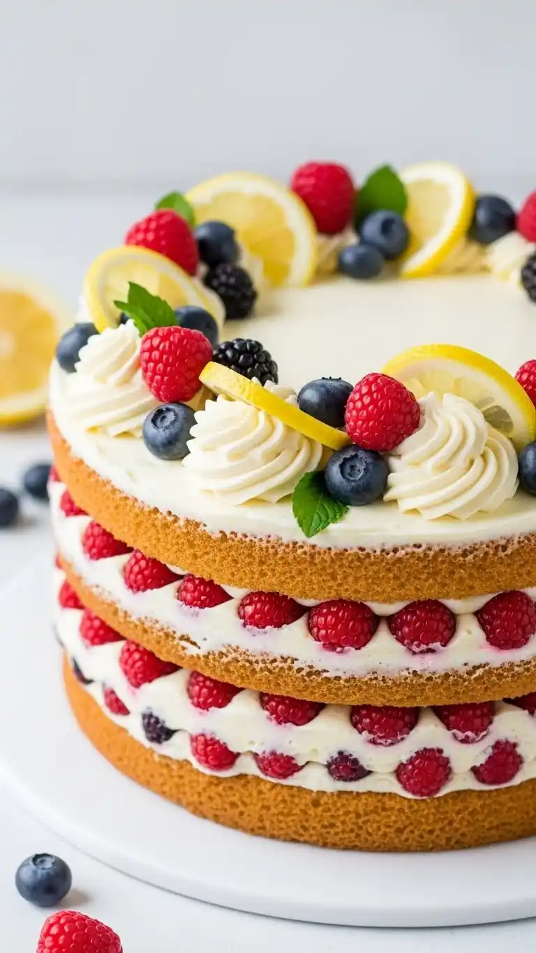 Fathers Day Cake Ideas: 21 Treats Dad Will Love 8 4. Lemon Berry Cake with Fresh Summer Flavors