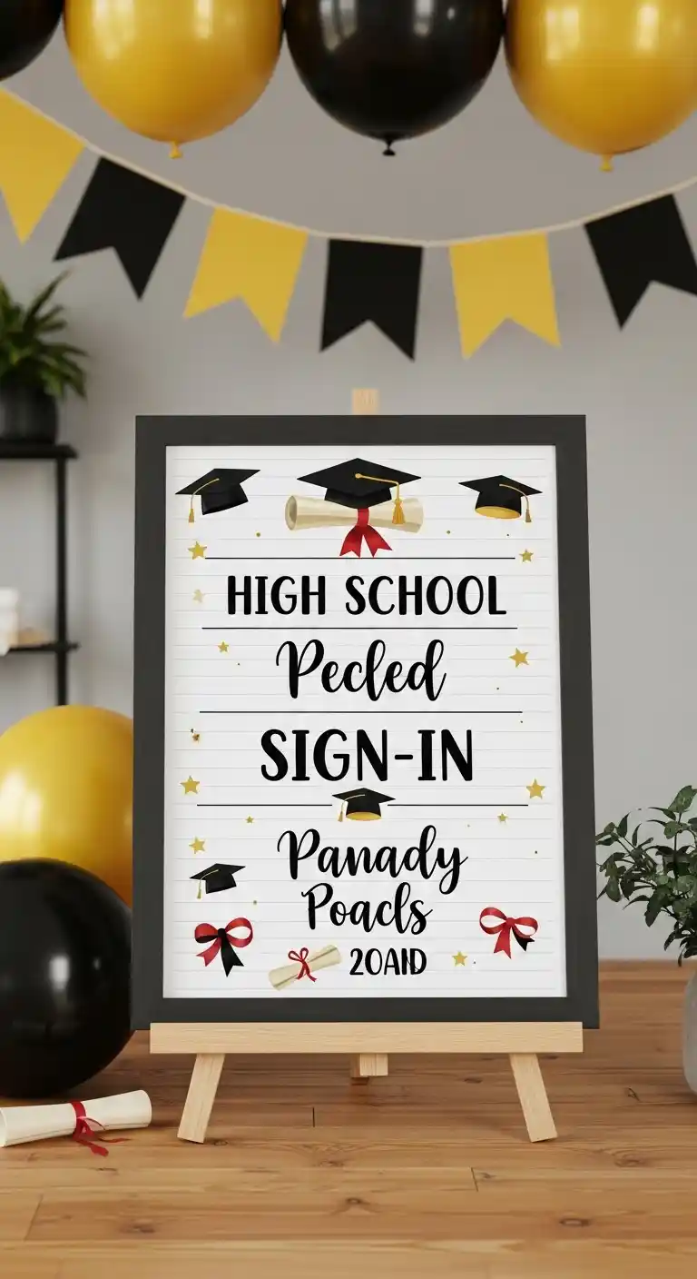 High School Graduation Party: 19 Fun Celebrations 8 4. Personalized Sign-In Board