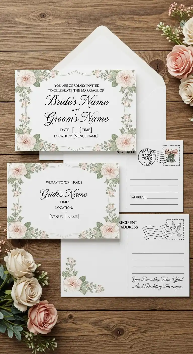 21 Vintage Wedding Ideas for a Classic Celebration 8 4. Vintage Postcard Invitations