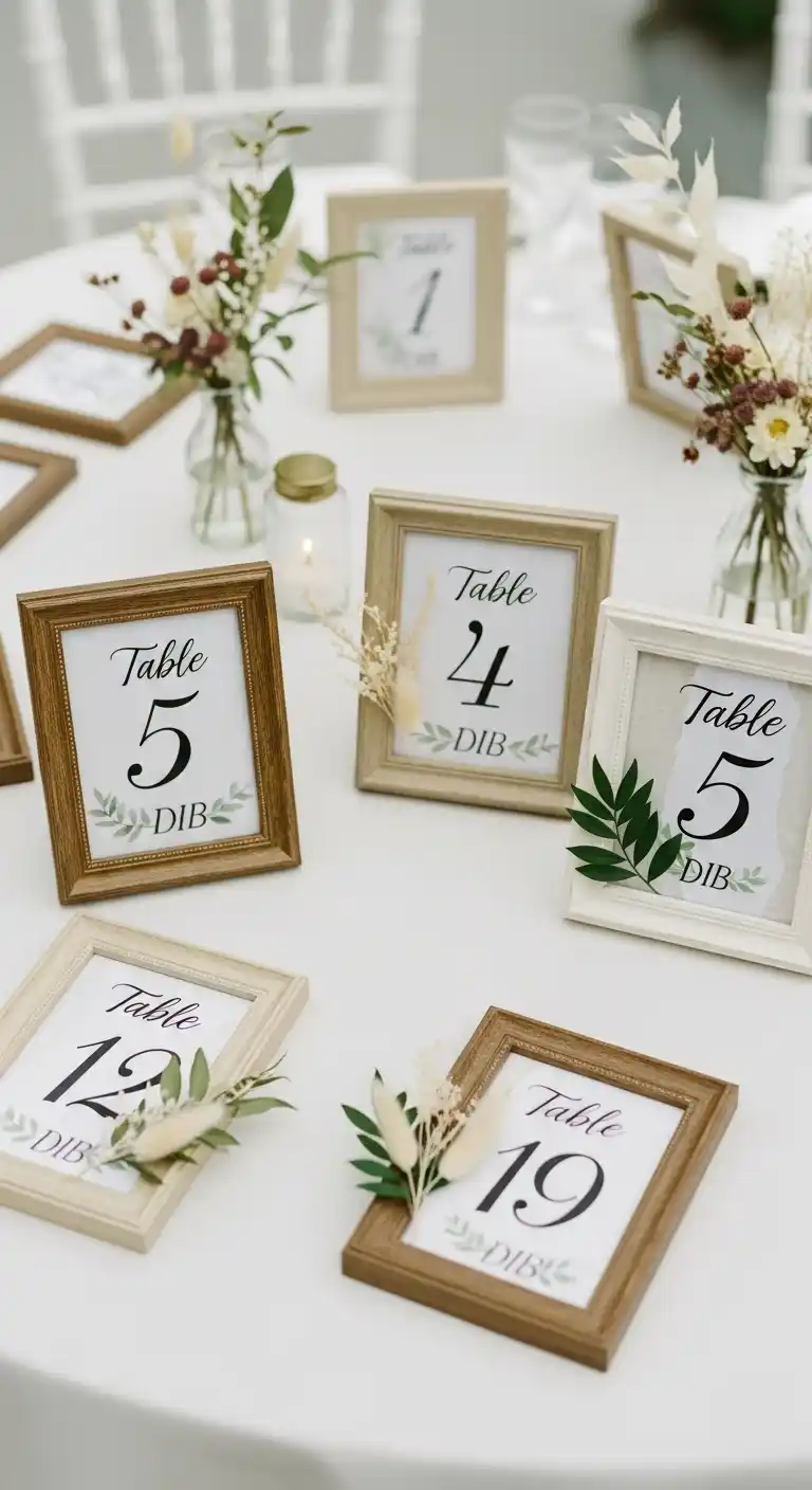 17 DIY Wedding Decorations That Wow Your Guests 9 5. DIY Table Numbers With Elegant Frames