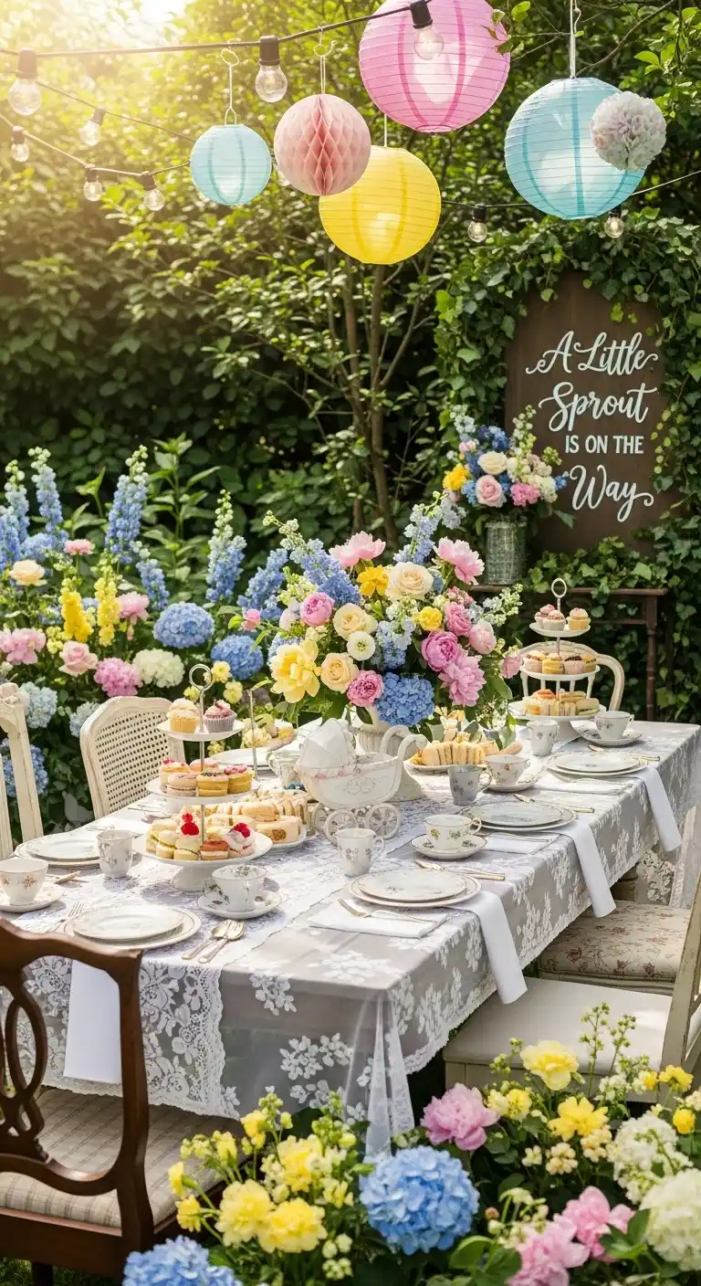 Adorable Baby Shower Theme Ideas You’ll Love 9 5. Garden Tea Party Theme