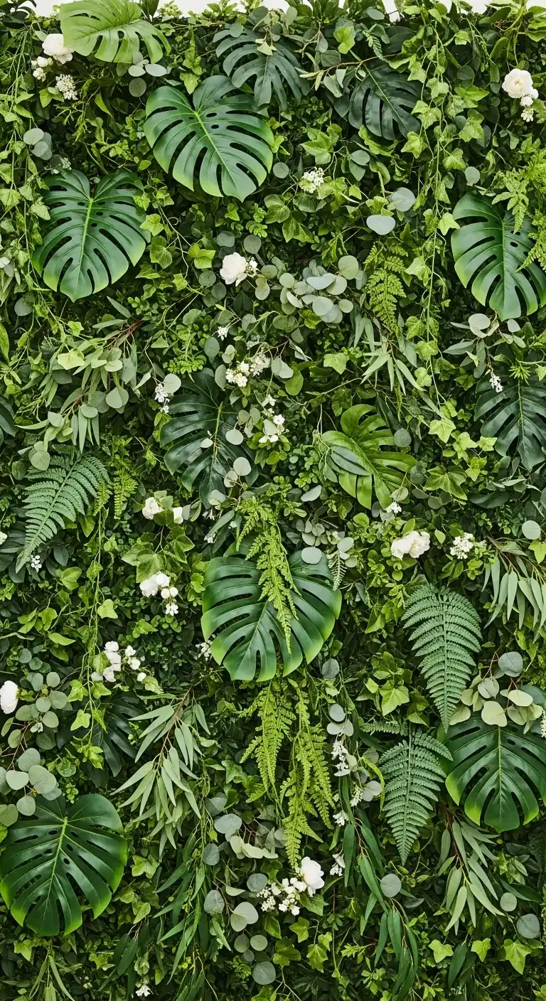 19 Bright & Stylish DIY Party Backdrop Inspirations 9 5. Greenery and Faux Leaf Wall for Nature Themes