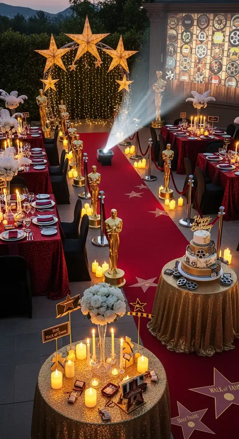 23 Unique Birthday Party Themes for Women You’ll Adore 9 5. Hollywood Glam Red Carpet