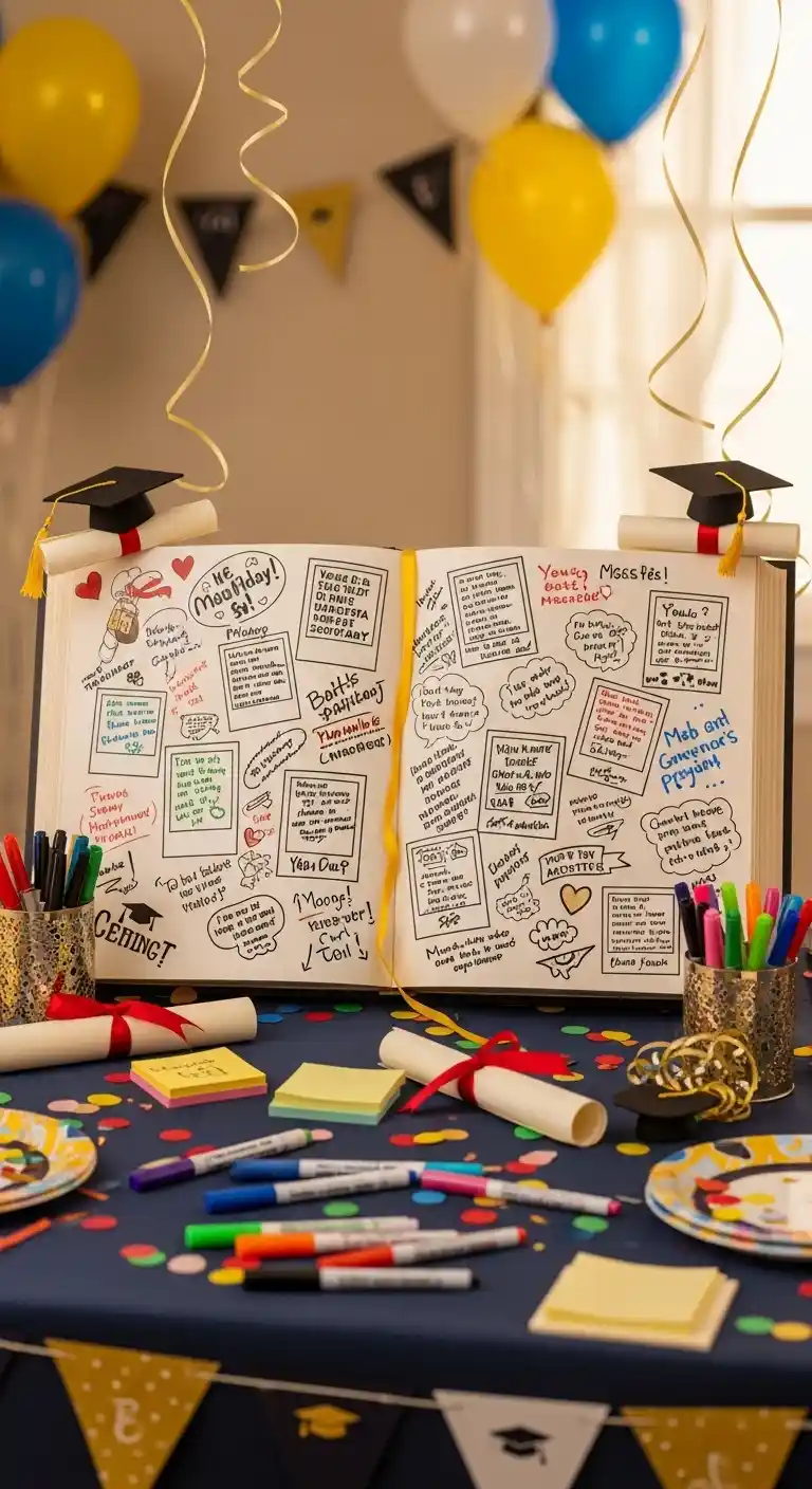 College Graduation Party Ideas: 23 Fun Ways to Celebrate 9 5. Interactive Yearbook-Style Guest Messages