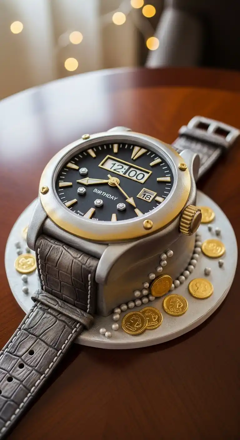 21 Easy & Cool Birthday Cake Ideas for Men 9 5. Luxury Watch Cake