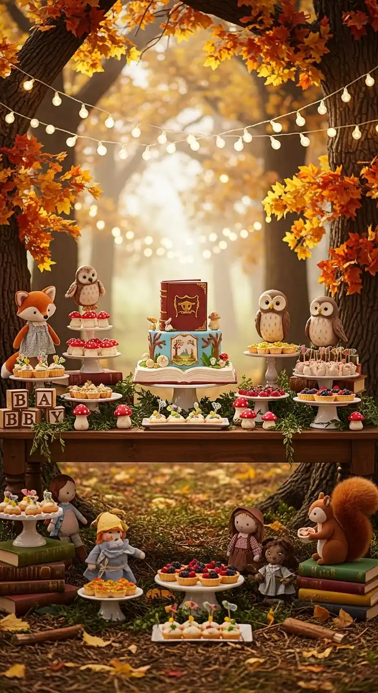 Fall Baby Shower Ideas for a Warm & Stylish Celebration 9 5. Storybook Fantasy Baby Shower