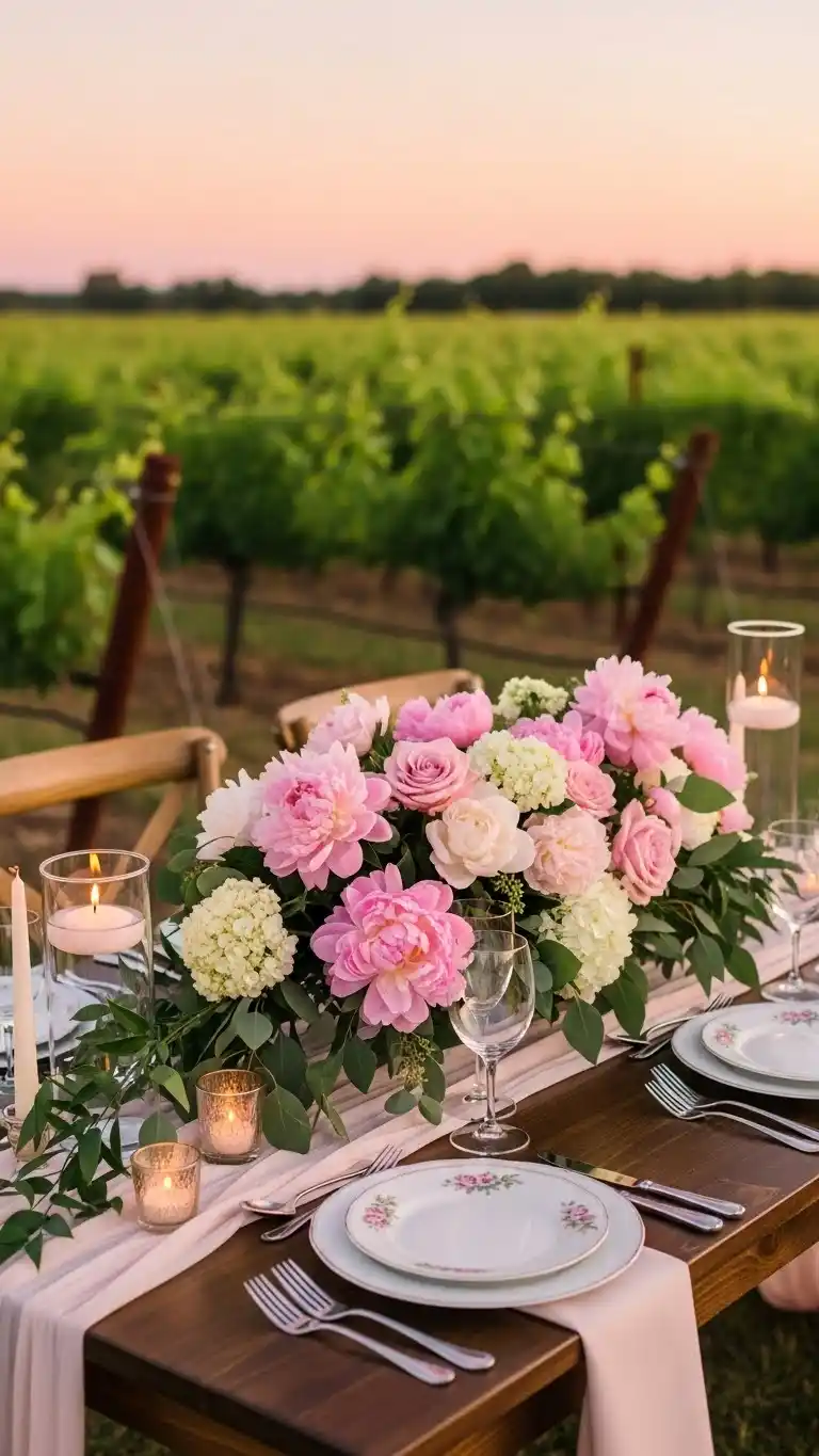 25 Elegant Vineyard Wedding Ideas for Your Dream Day 9 5. Timeless Ivory Rose Round Bouquet