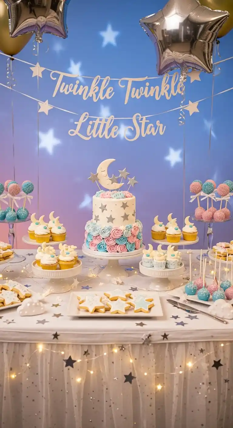 25 Girl Baby Shower Themes That Feel Fresh and Magical 9 5. Twinkle Twinkle Little Star Theme