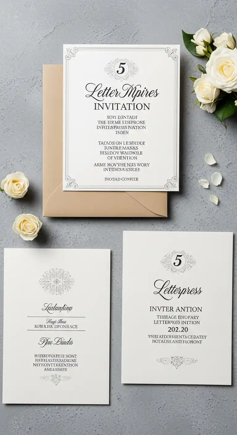 Stylish Wedding Invitations: 21 Chic Designs to Love 9 5. Vintage-Inspired Letterpress Invitations