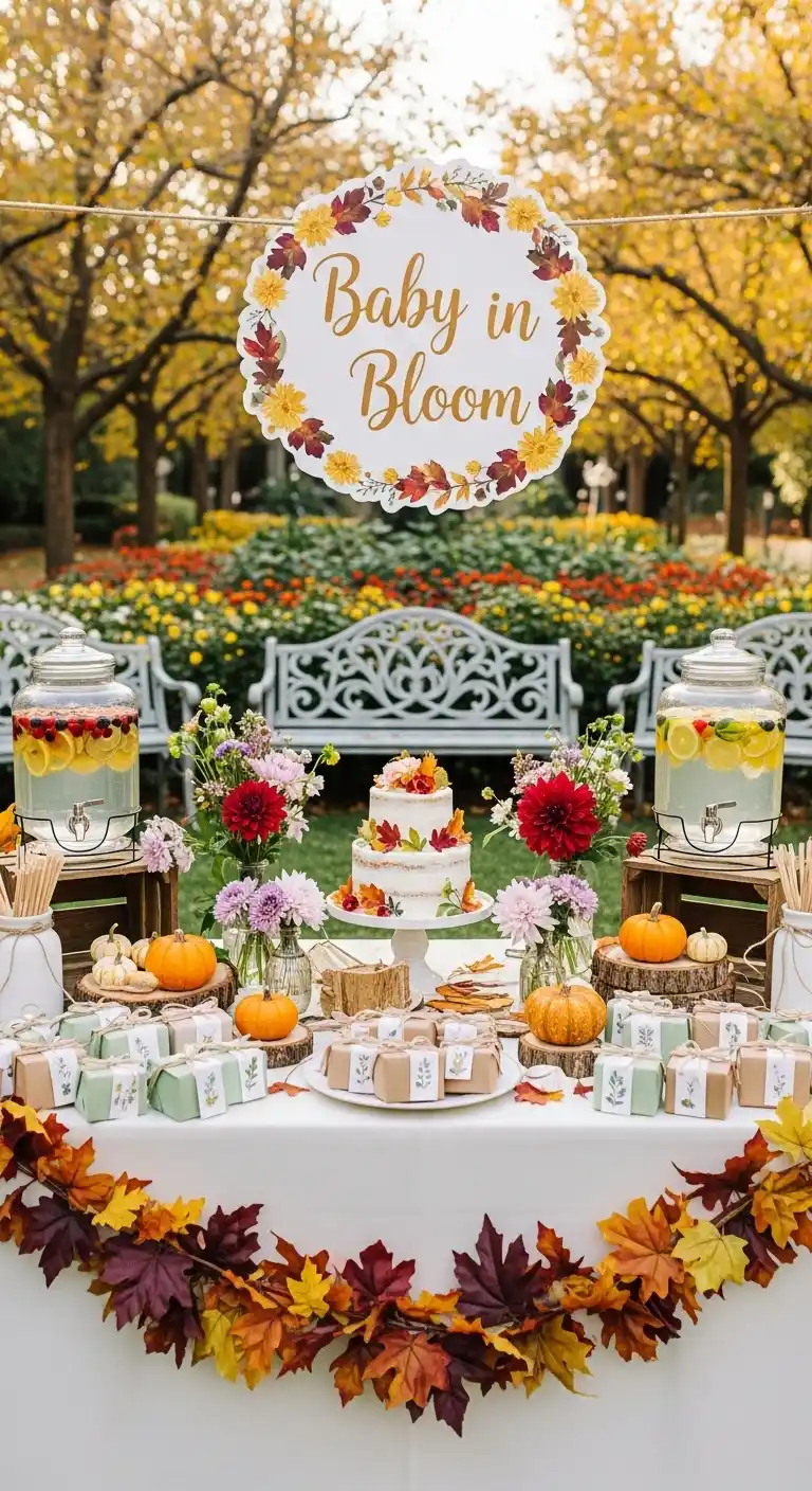 Fall Baby Shower Ideas for a Warm & Stylish Celebration 10 6. Botanical Garden Baby Shower Theme