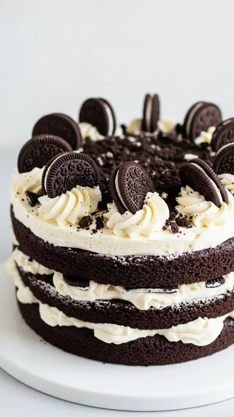 Fathers Day Cake Ideas: 21 Treats Dad Will Love 10 6. Cookies-and-Cream Cake Topped with Crushed Sandwich Cookies