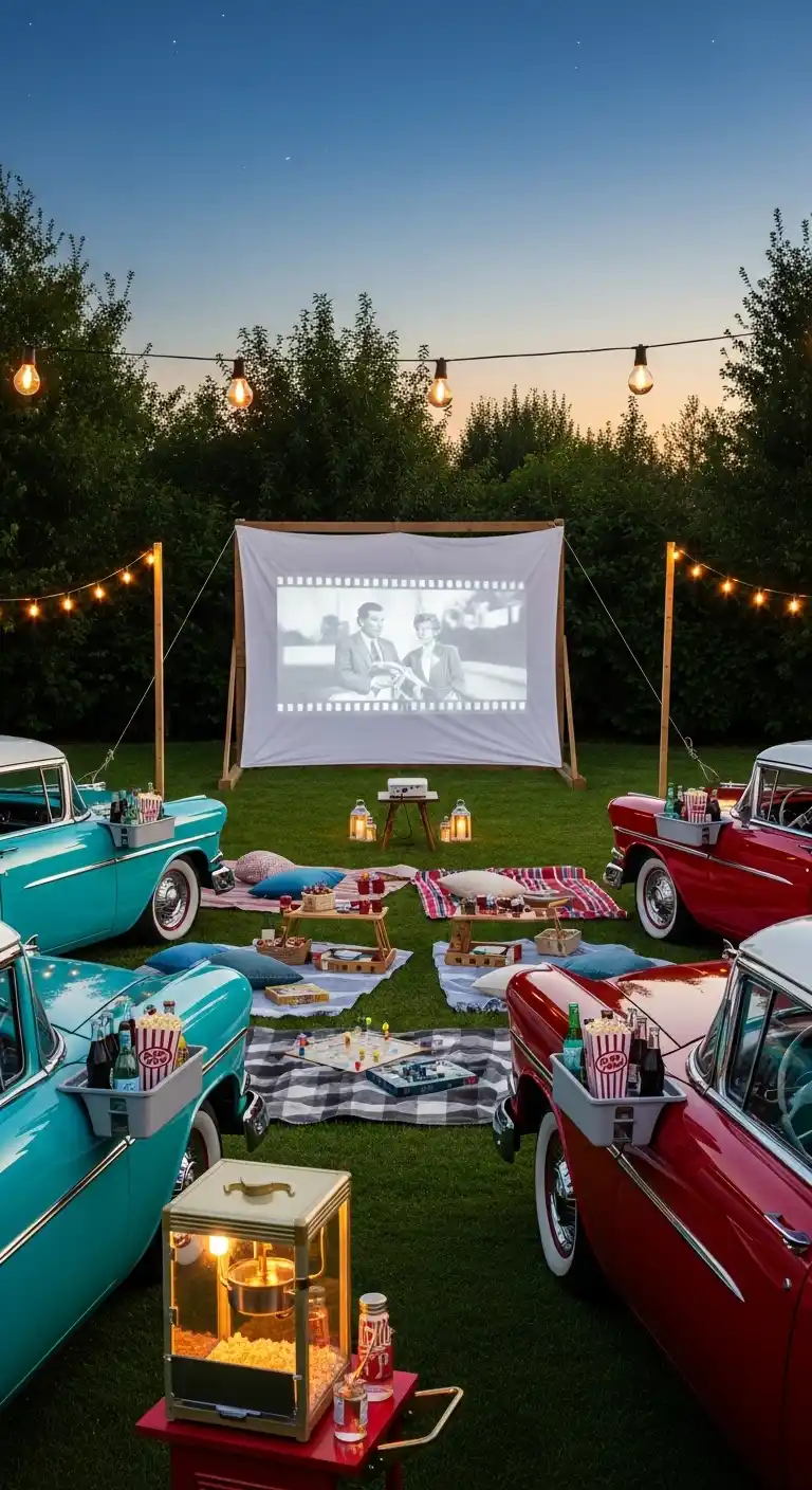 25 Simple + Stylish Movie Night Party Ideas 10 6. DIY Drive-In Experience