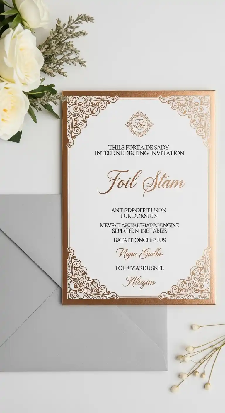 27 Stunning Traditional Wedding Invitations for Any Theme 10 6. Foil-Stamped Invitations