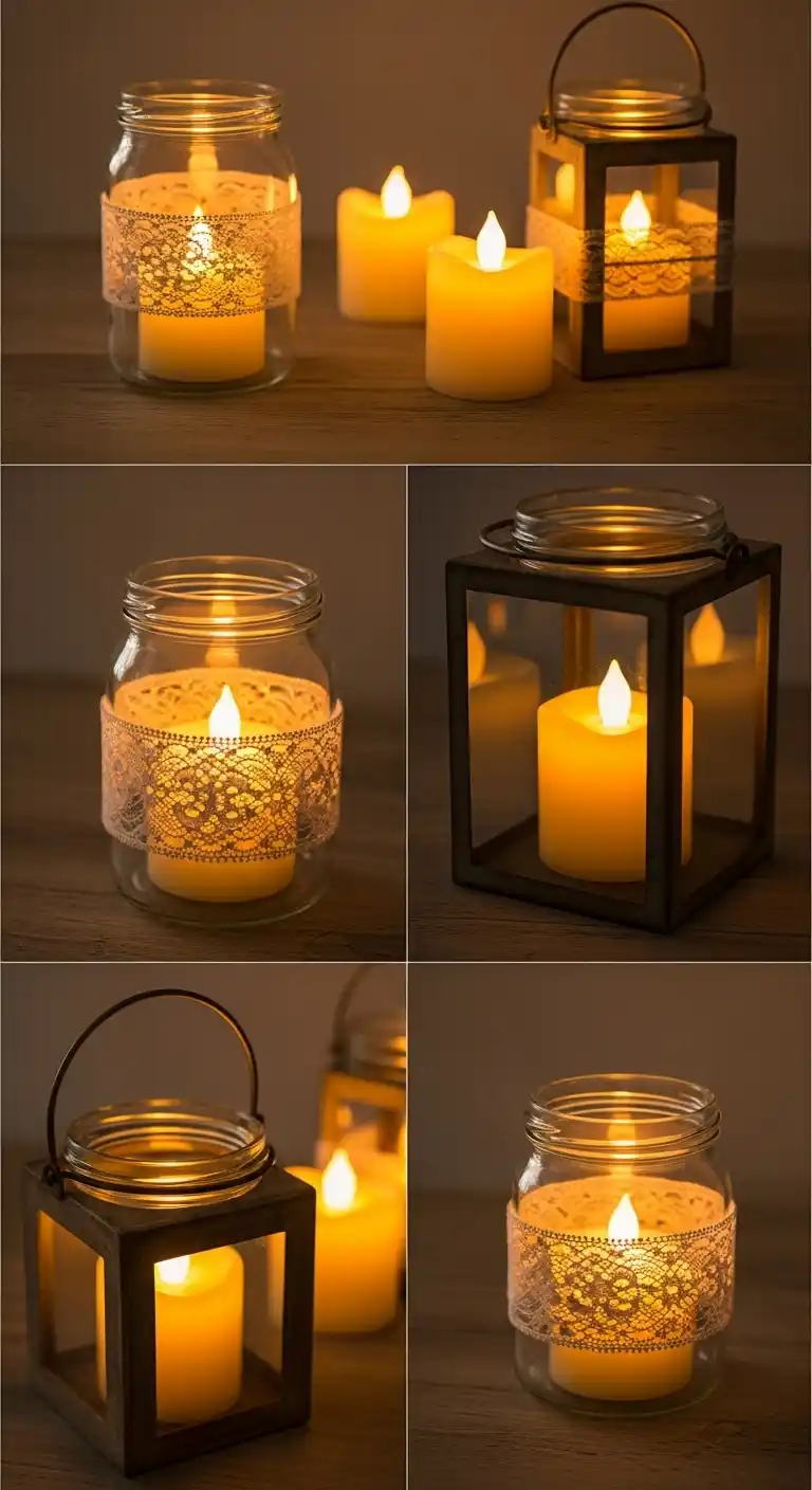 17 DIY Wedding Decorations That Wow Your Guests 10 6. Handmade Candle Lanterns With Safe LED Lights