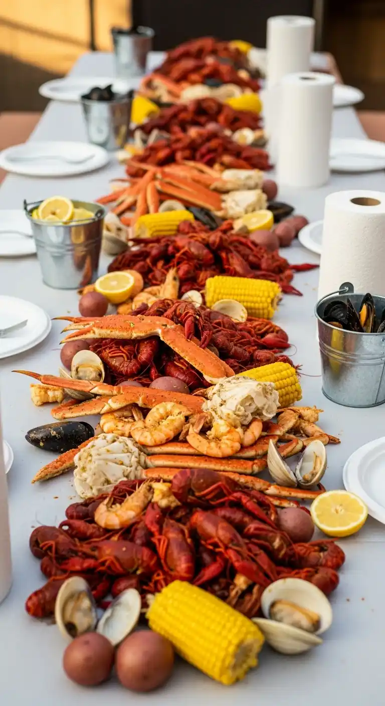 Seafood Boil Party Ideas: 27 Coastal-Inspired Fun Touches 10 6. Paper Table Roll Mess-Free Dining Experience