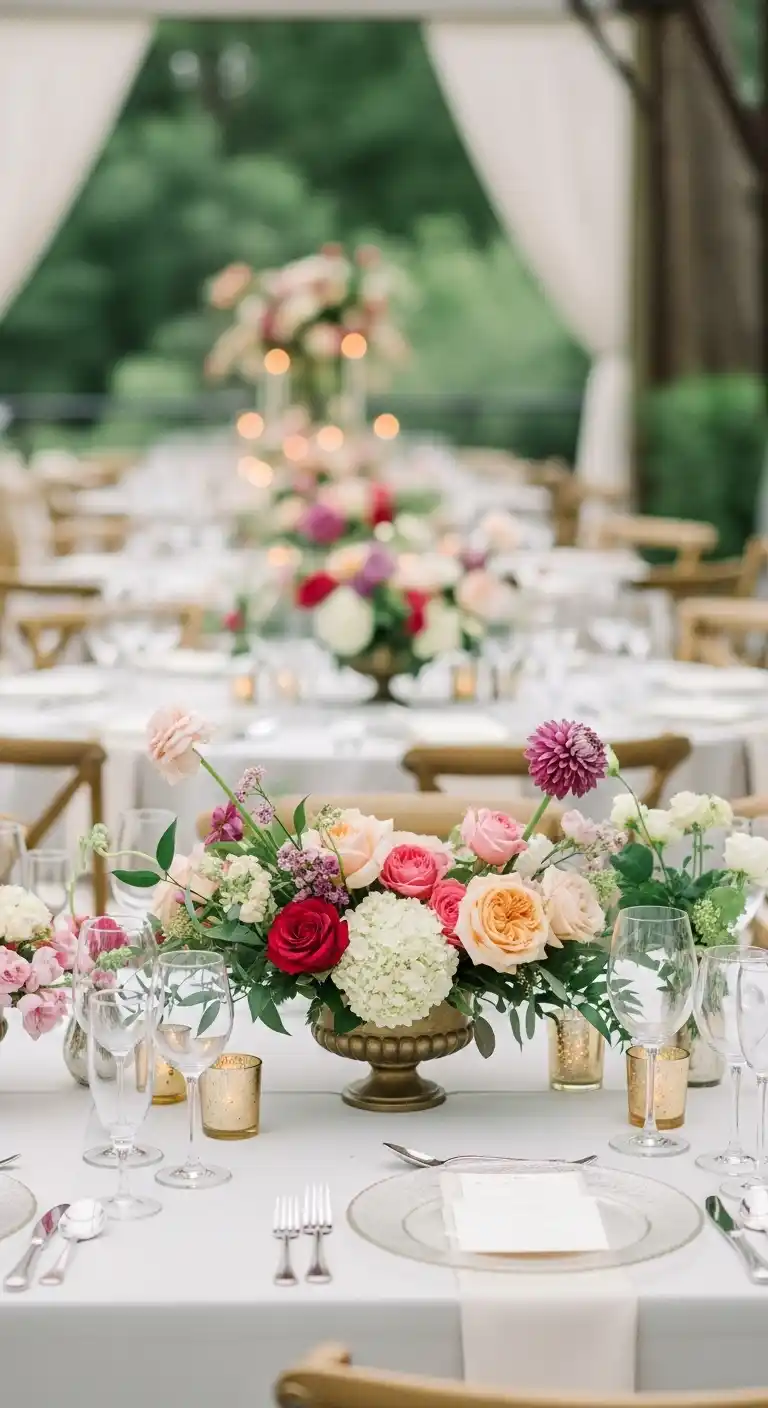 19 Classy Wedding Reception Ideas for a Timeless Look 10 6. Statement Centerpieces Featuring Fresh Flowers