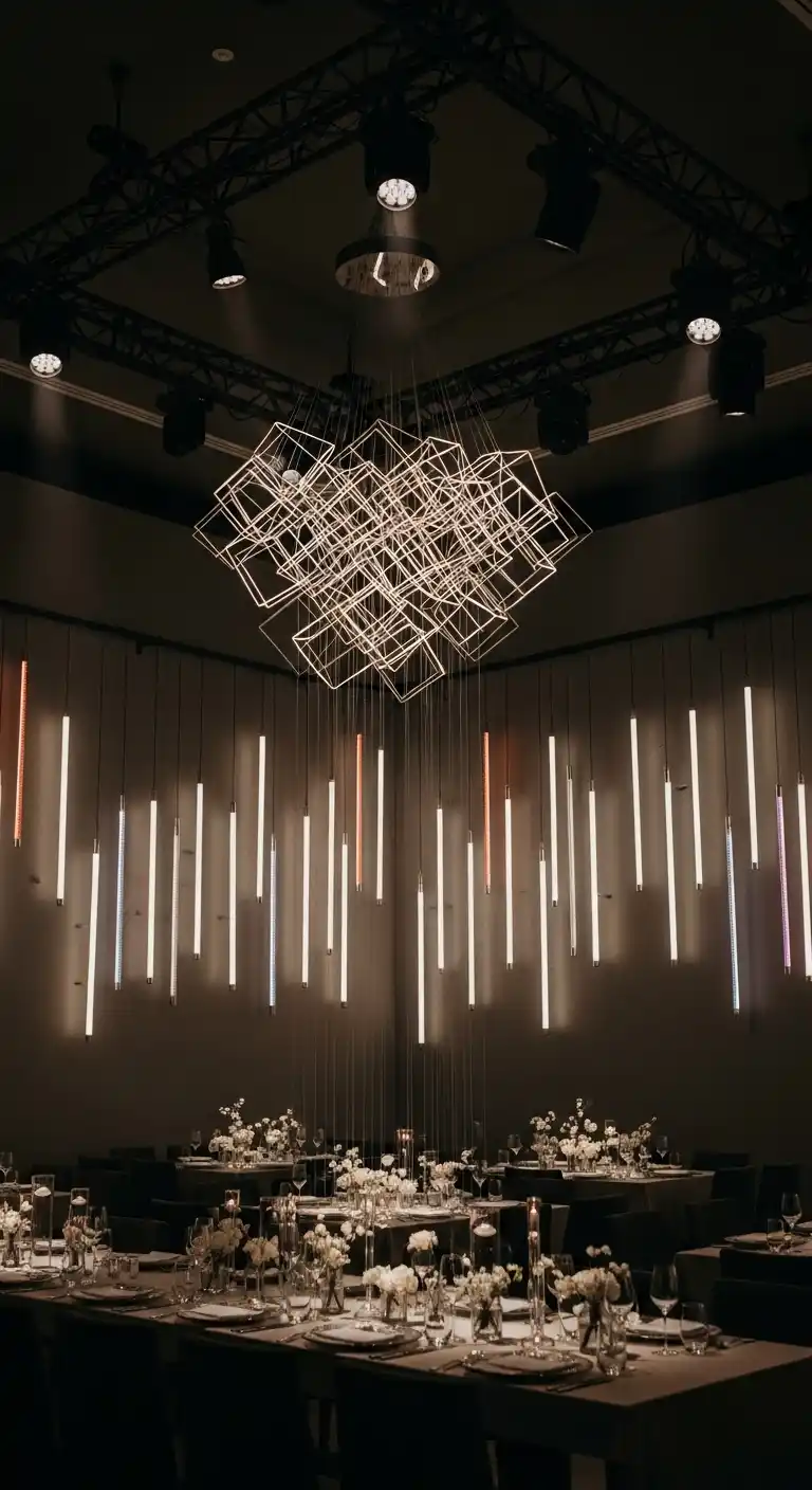 Modern Wedding Ideas: 19 Fresh & Stylish Inspirations 10 6. Statement Lighting Features for Impact