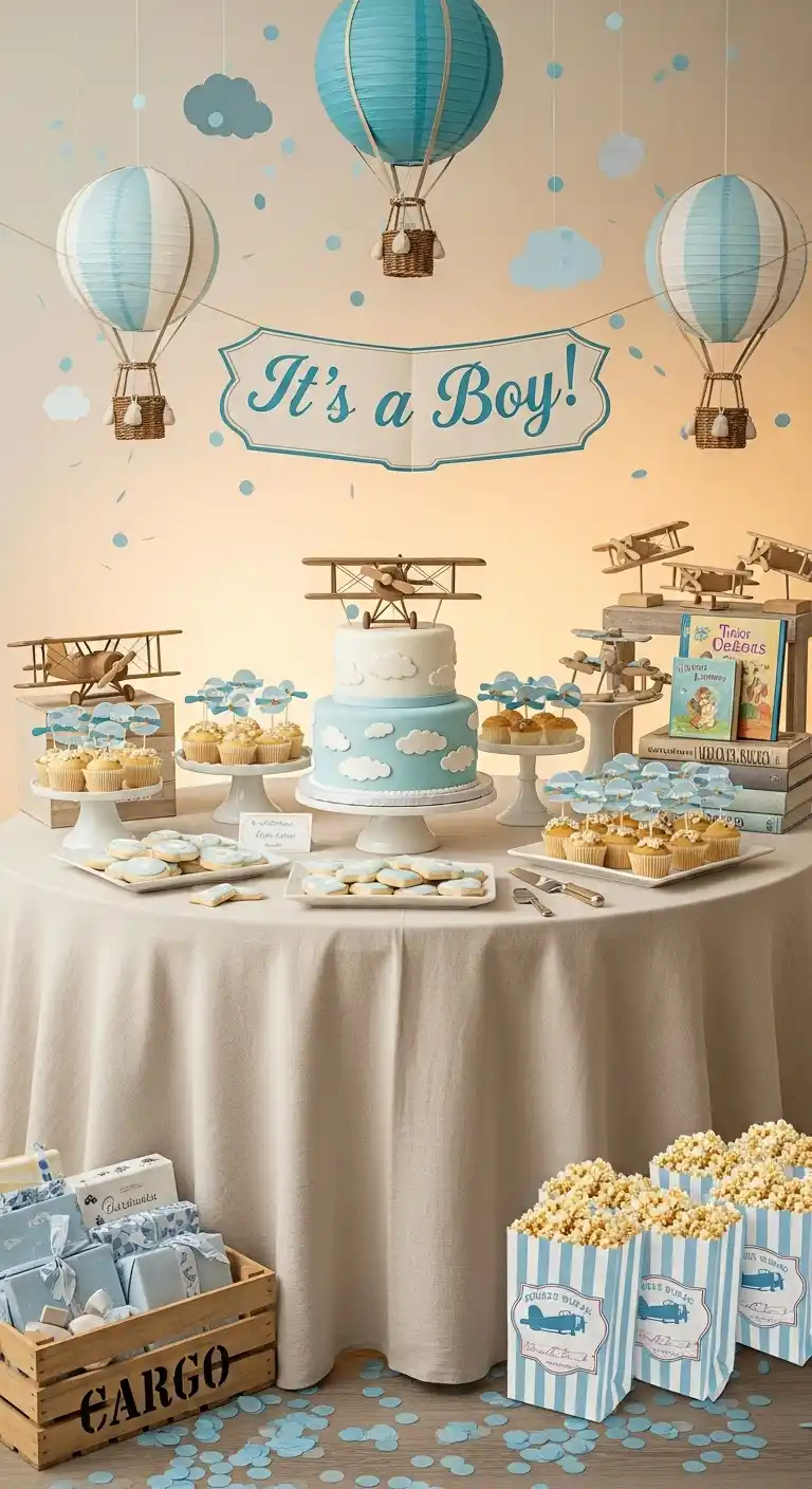 Boy Baby Shower Themes: 21 Unique Ways to Throw a Party 10 6. Vintage Airplane Theme