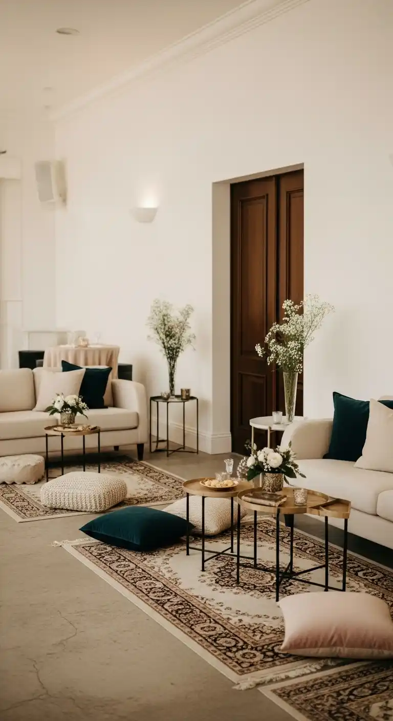 19 Classy Wedding Reception Ideas for a Timeless Look 11 7. Chic Lounge Corners for Family and Friends